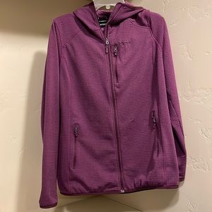 Fleece hooded lightweight jacket